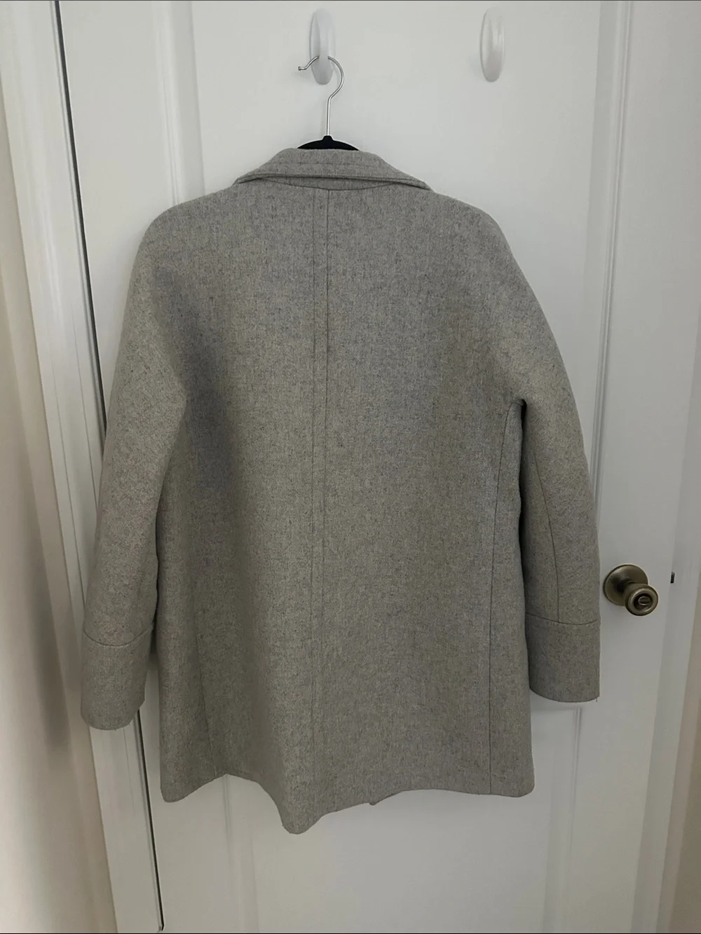 J. Crew Light Gray Wool Blend Peacoat with Shawl Collar
